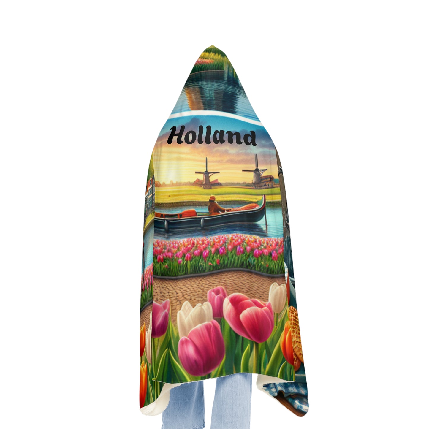 Holland-Inspired Hooded Snuggle Blanket - Cozy and Vibrant Throw for Relaxation