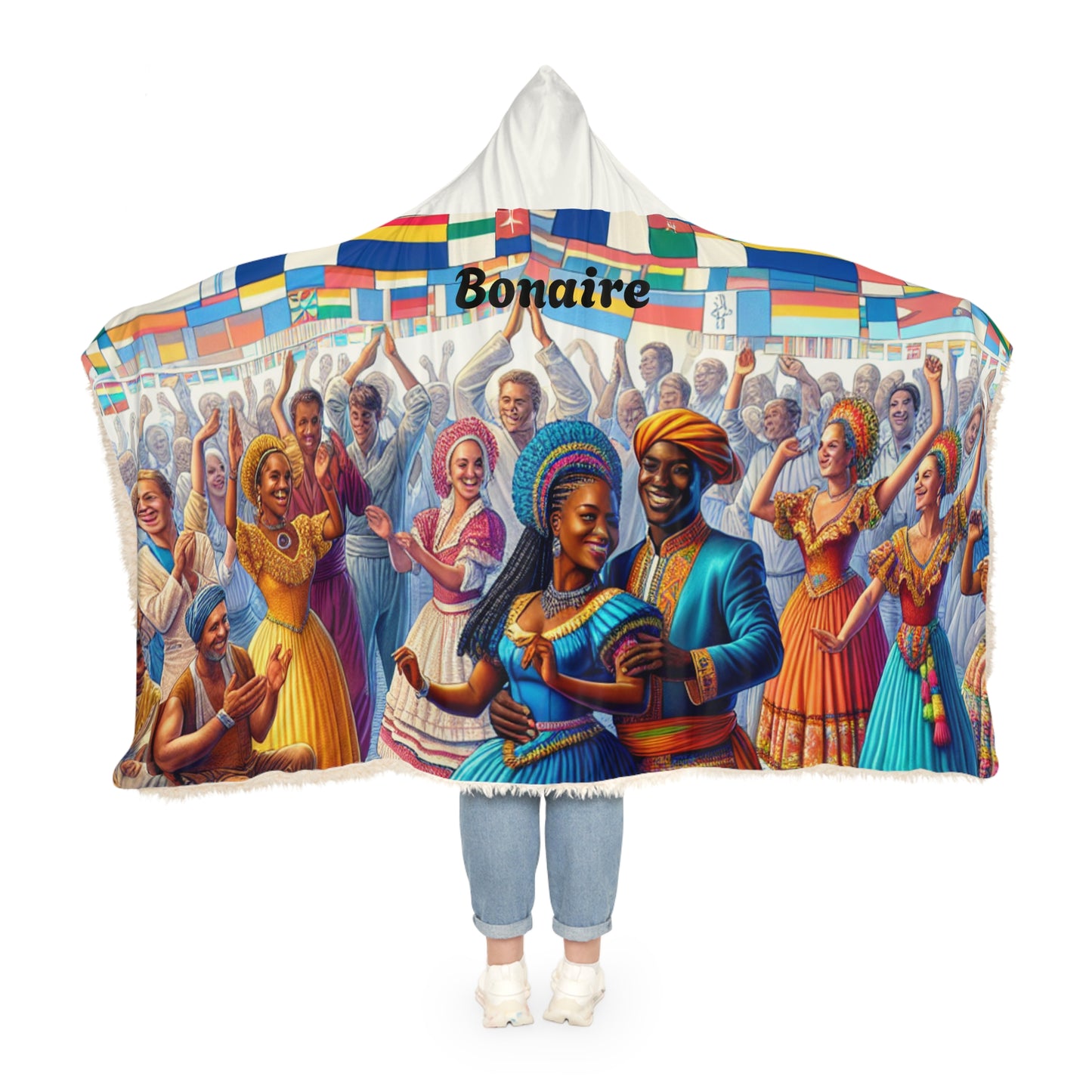 Bonaire-Inspired Hooded Snuggle Blanket - Cozy and Vibrant Throw for Relaxation