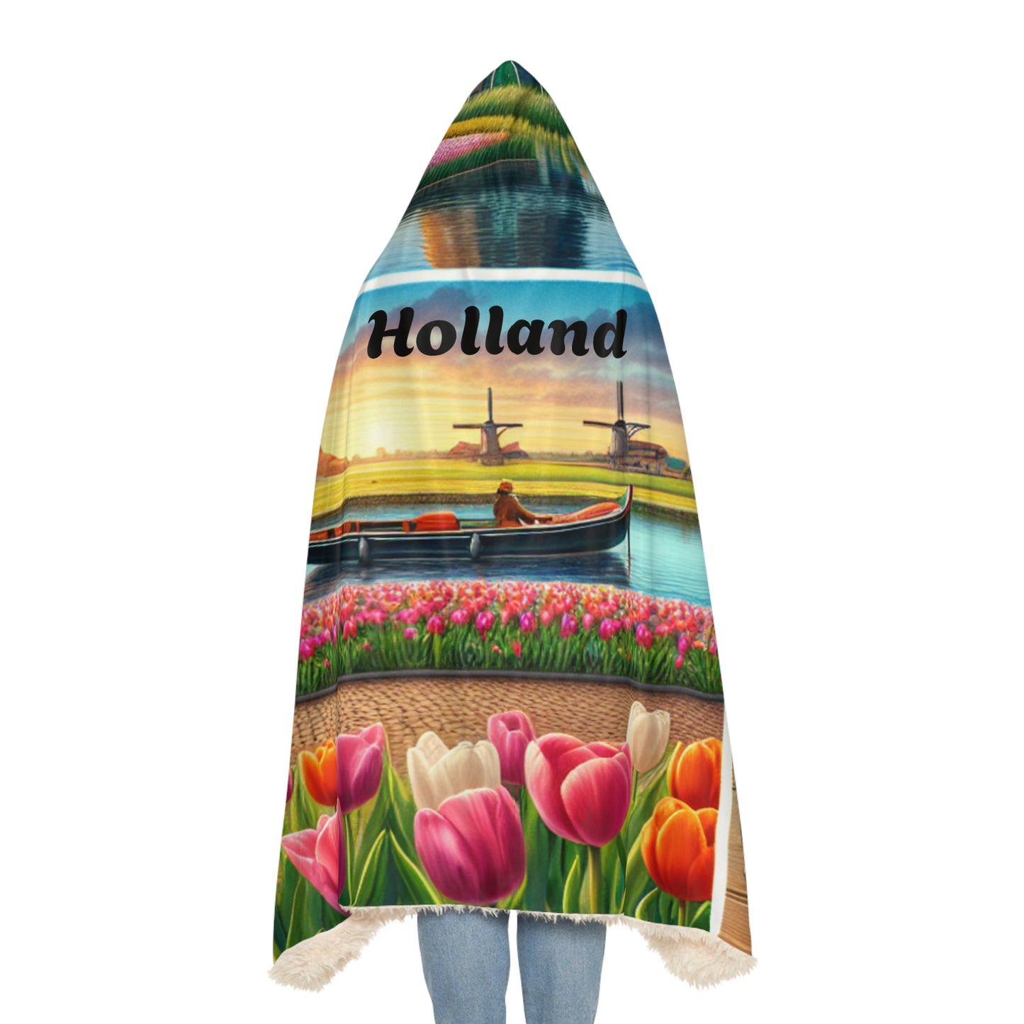 Holland-Inspired Hooded Snuggle Blanket - Cozy and Vibrant Throw for Relaxation