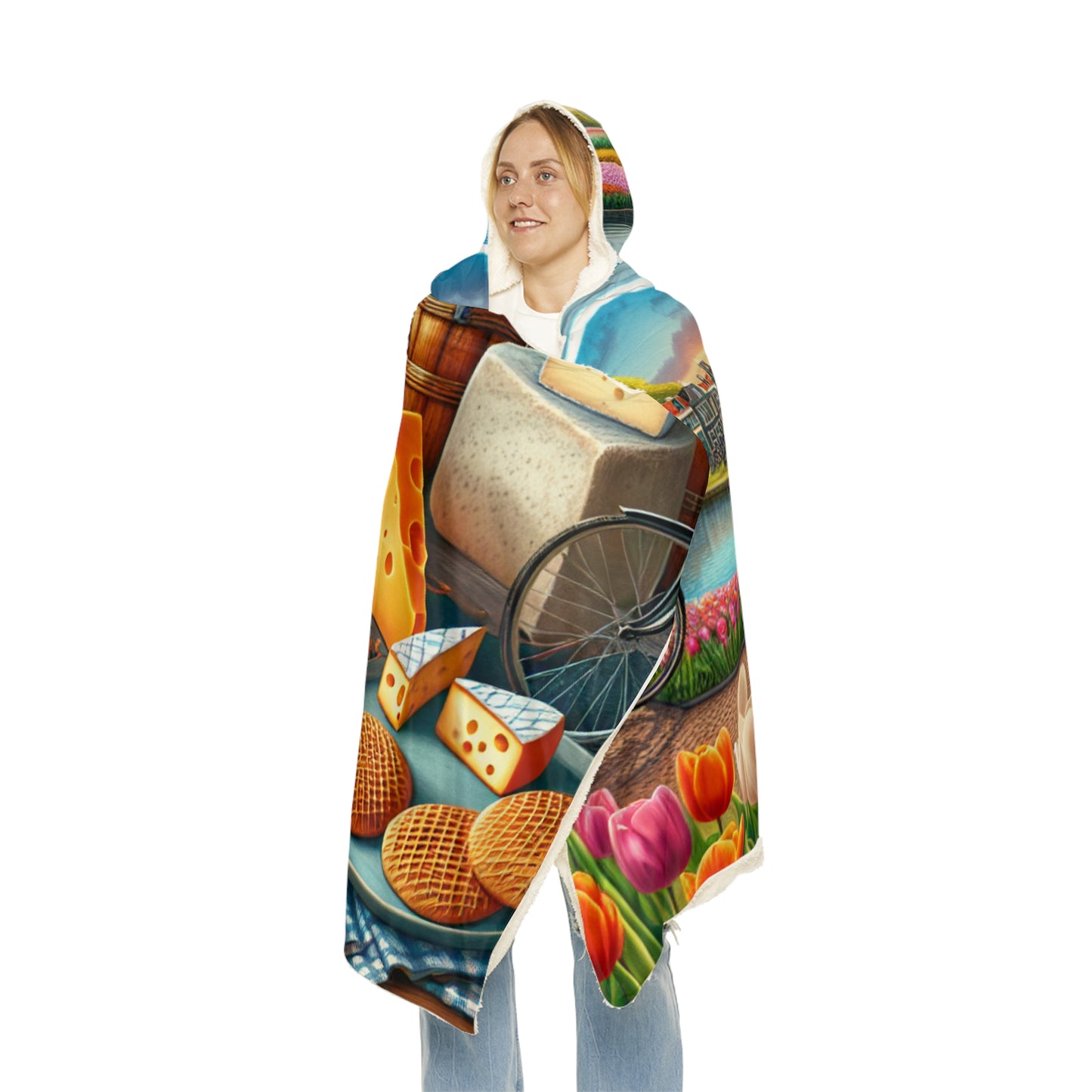 Holland-Inspired Hooded Snuggle Blanket - Cozy and Vibrant Throw for Relaxation