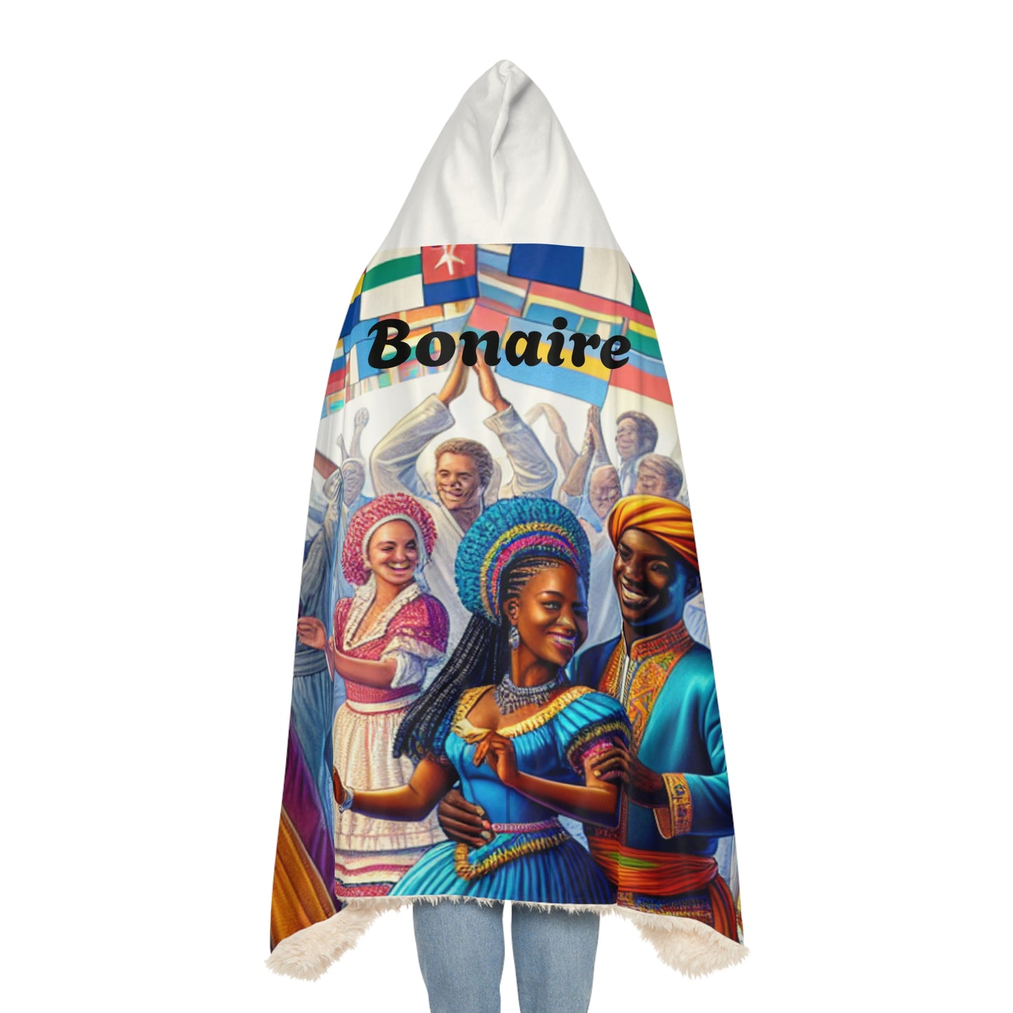 Bonaire-Inspired Hooded Snuggle Blanket - Cozy and Vibrant Throw for Relaxation