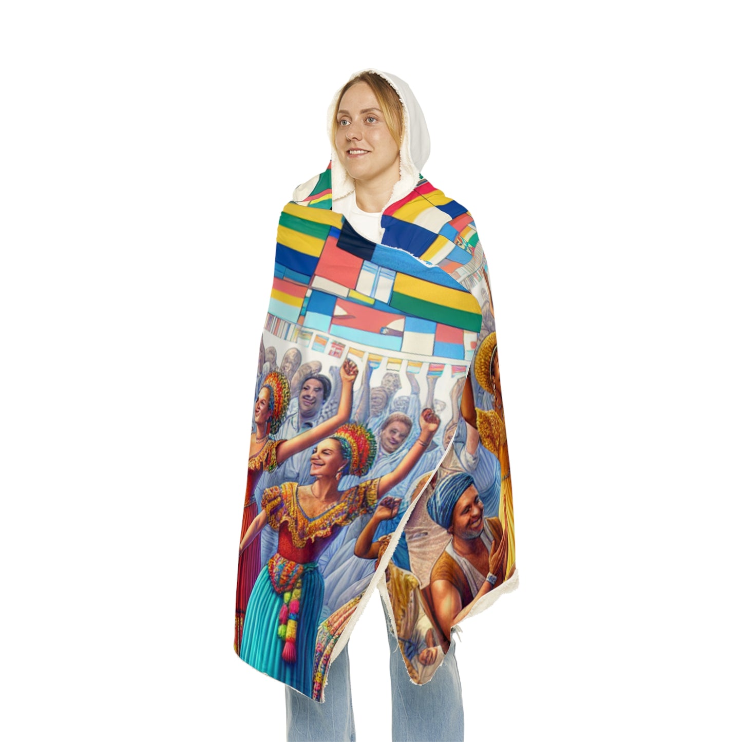 Bonaire-Inspired Hooded Snuggle Blanket - Cozy and Vibrant Throw for Relaxation