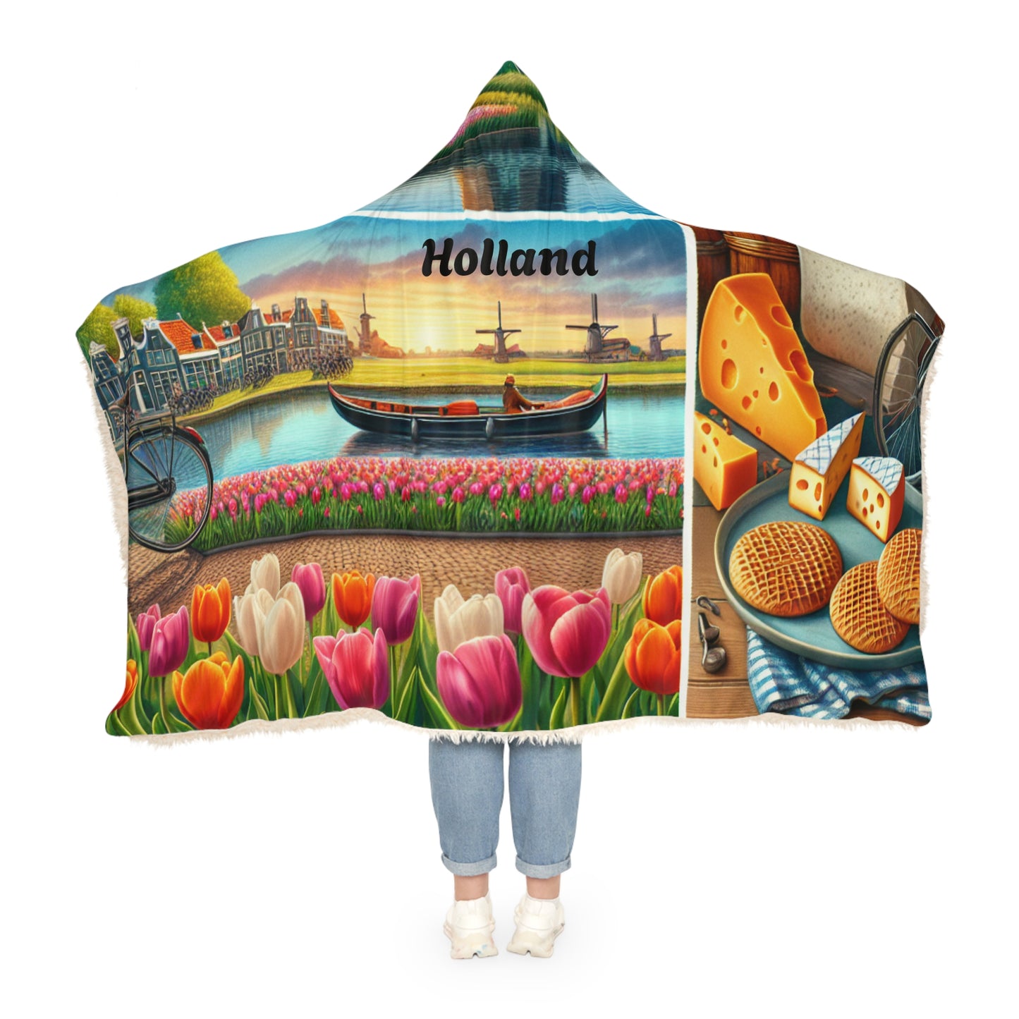 Holland-Inspired Hooded Snuggle Blanket - Cozy and Vibrant Throw for Relaxation