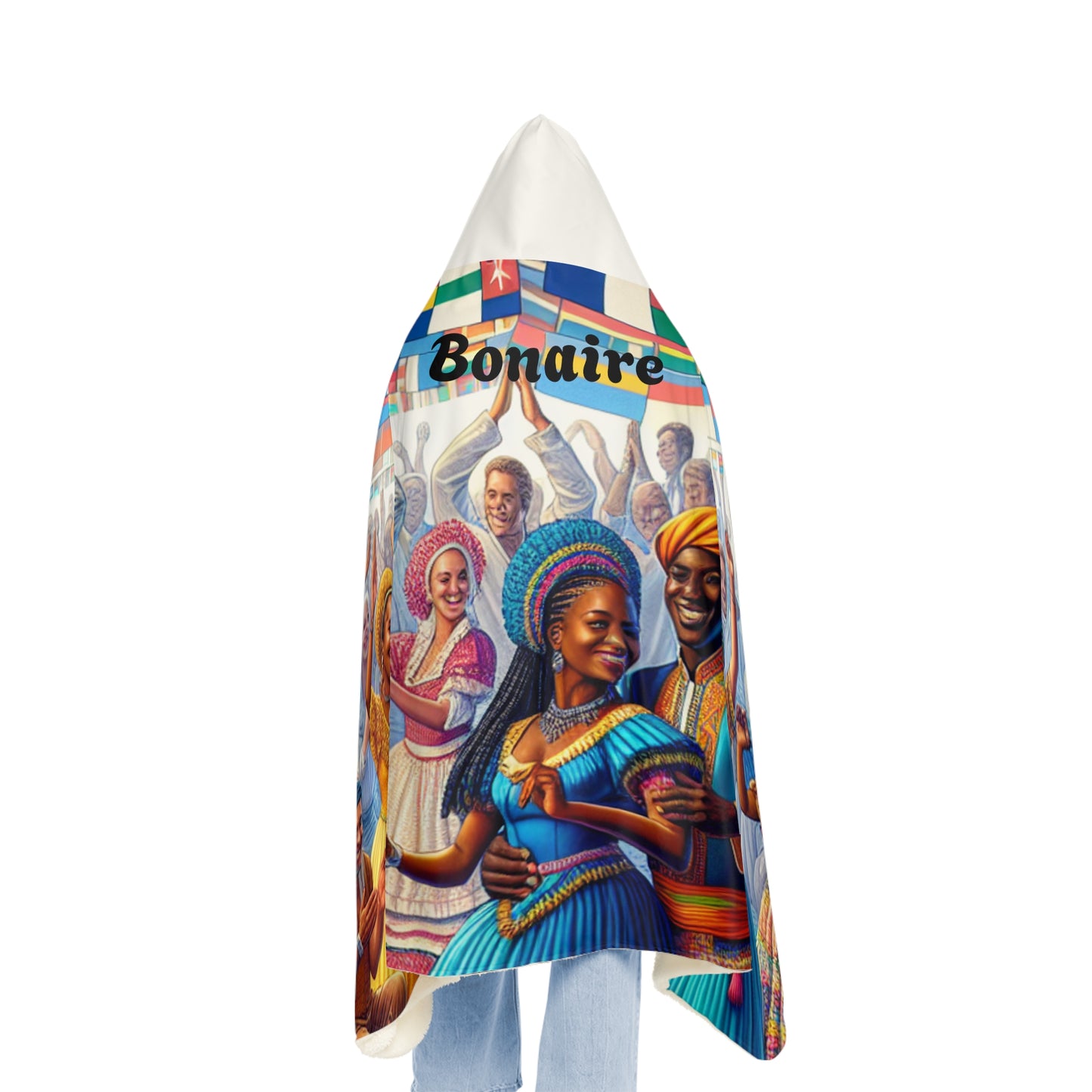 Bonaire-Inspired Hooded Snuggle Blanket - Cozy and Vibrant Throw for Relaxation