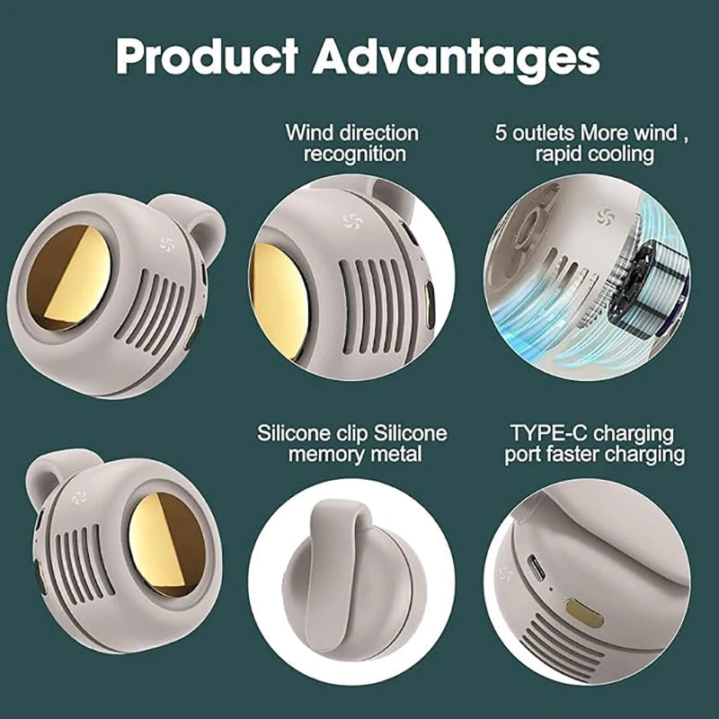Mini Bladeless Clip-On Portable Fan