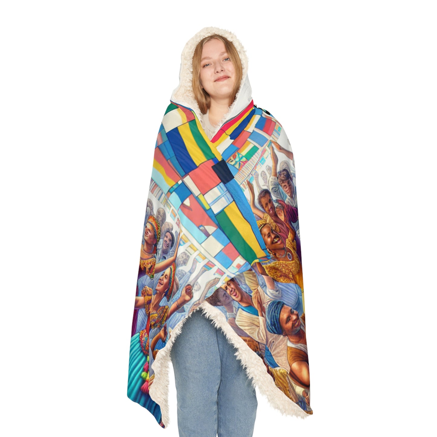 Bonaire-Inspired Hooded Snuggle Blanket - Cozy and Vibrant Throw for Relaxation