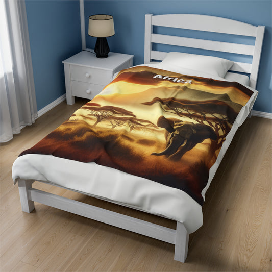 Africa Paradise Velveteen Plush Blanket | Cozy Beach-Inspired Throw
