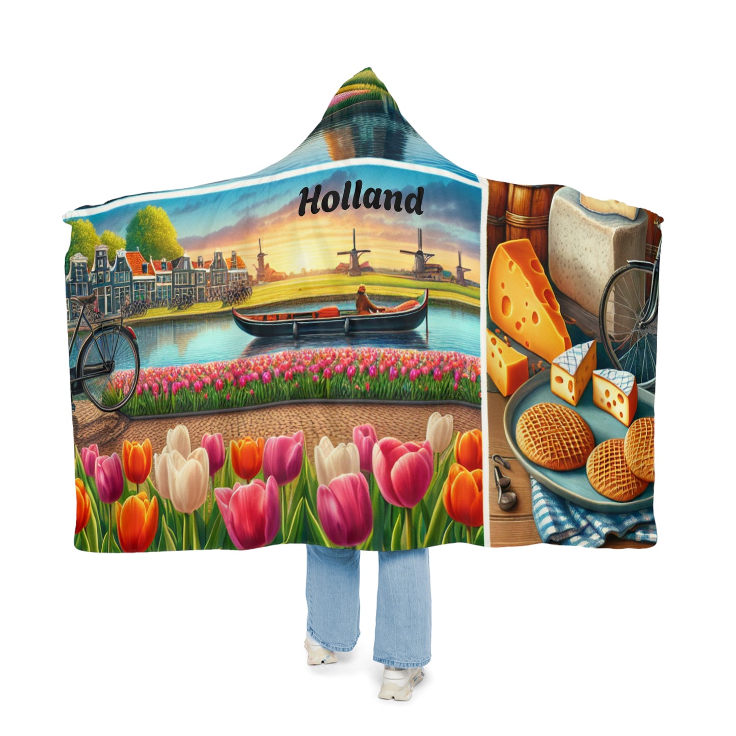 Holland-Inspired Hooded Snuggle Blanket - Cozy and Vibrant Throw for Relaxation