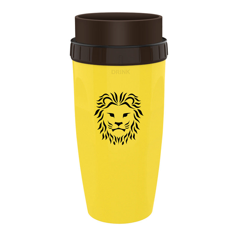Coffee cup with rotating lid