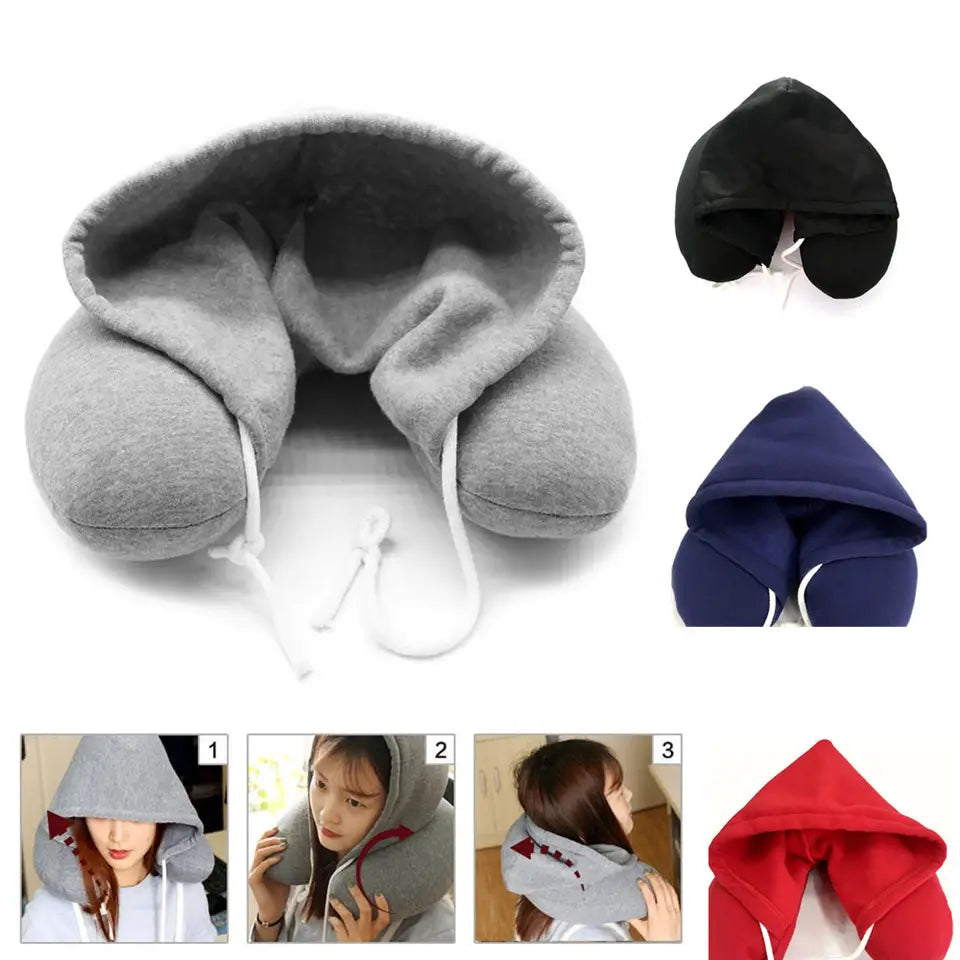 Travel Pillow with Hood