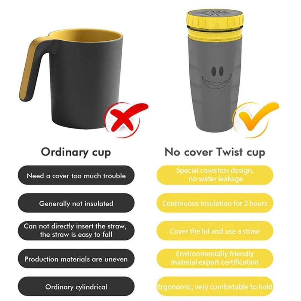 Coffee cup with rotating lid