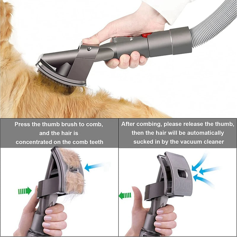 Pet Grooming Vacuum Cleaner Attachment for Dyson
